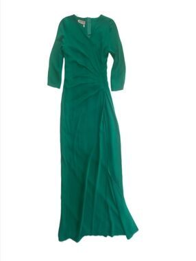 LANVIN Alber Elbaz Flattering Starburst Pleat Assym 3/4 Sleeve Gown 40/US 8